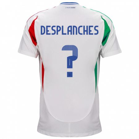 Kandiny Lapset Italia Sebastiano Desplanches #0 Valkoinen Vieraspaita 24-26 Lyhythihainen Paita T-Paita