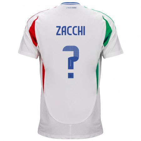 Kandiny Lapset Italia Gioele Zacchi #0 Valkoinen Vieraspaita 24-26 Lyhythihainen Paita T-Paita