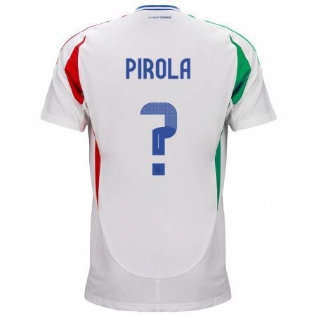 Kandiny Lapset Italia Lorenzo Pirola #0 Valkoinen Vieraspaita 24-26 Lyhythihainen Paita T-Paita