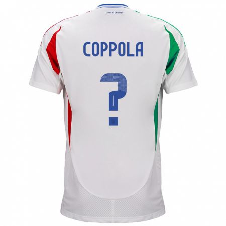 Kandiny Lapset Italia Diego Coppola #0 Valkoinen Vieraspaita 24-26 Lyhythihainen Paita T-Paita