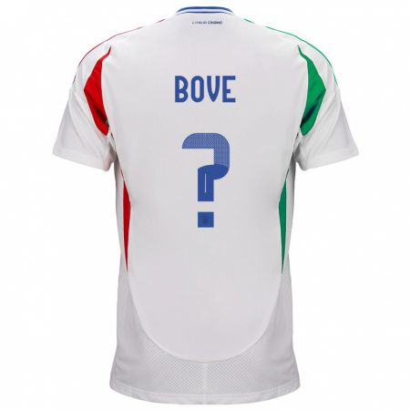 Kandiny Lapset Italia Edoardo Bove #0 Valkoinen Vieraspaita 24-26 Lyhythihainen Paita T-Paita