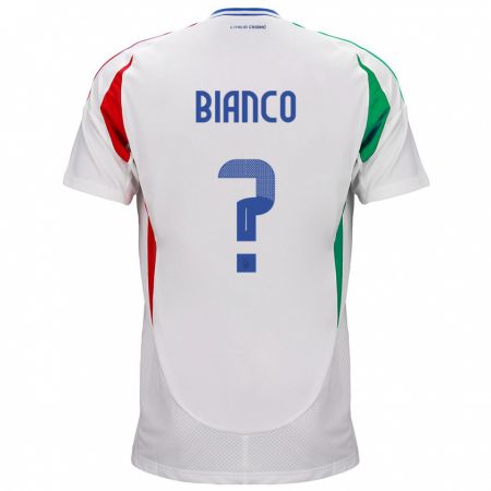 Kandiny Lapset Italia Alessandro Bianco #0 Valkoinen Vieraspaita 24-26 Lyhythihainen Paita T-Paita