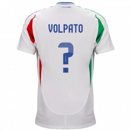 Kandiny Lapset Italia Cristian Volpato #0 Valkoinen Vieraspaita 24-26 Lyhythihainen Paita T-Paita