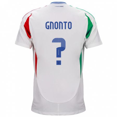 Kandiny Lapset Italia Wilfried Gnonto #0 Valkoinen Vieraspaita 24-26 Lyhythihainen Paita T-Paita