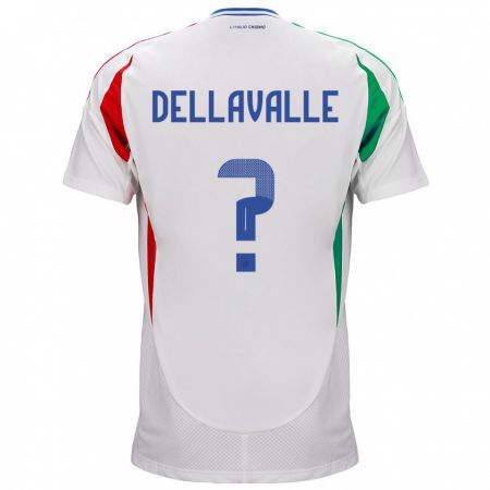 Kandiny Lapset Italia Alessandro Dellavalle #0 Valkoinen Vieraspaita 24-26 Lyhythihainen Paita T-Paita