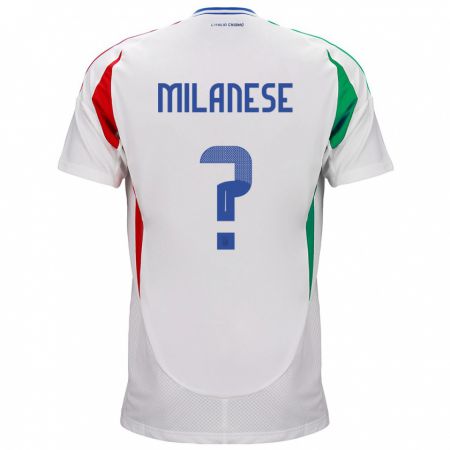 Kandiny Lapset Italia Tommaso Milanese #0 Valkoinen Vieraspaita 24-26 Lyhythihainen Paita T-Paita