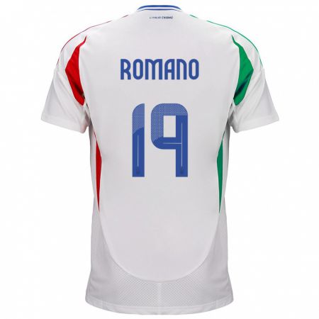 Kandiny Lapset Italia Marco Romano #19 Valkoinen Vieraspaita 24-26 Lyhythihainen Paita T-Paita