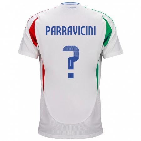 Kandiny Lapset Italia Fabio Parravicini #0 Valkoinen Vieraspaita 24-26 Lyhythihainen Paita T-Paita