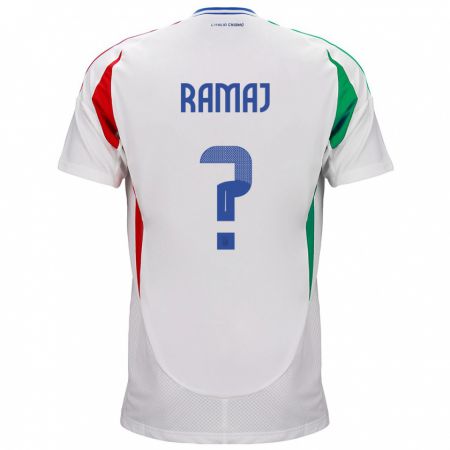 Kandiny Lapset Italia Gabriel Ramaj #0 Valkoinen Vieraspaita 24-26 Lyhythihainen Paita T-Paita