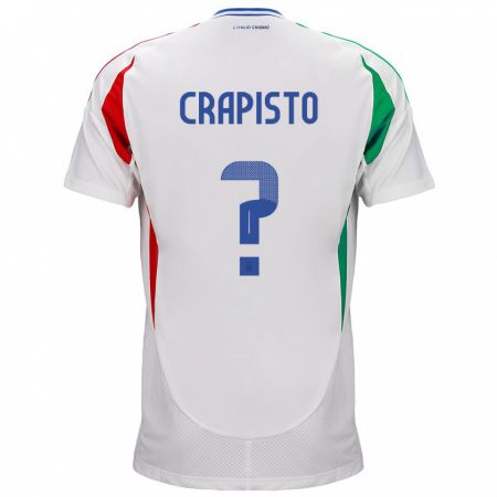 Kandiny Lapset Italia Francesco Crapisto #0 Valkoinen Vieraspaita 24-26 Lyhythihainen Paita T-Paita
