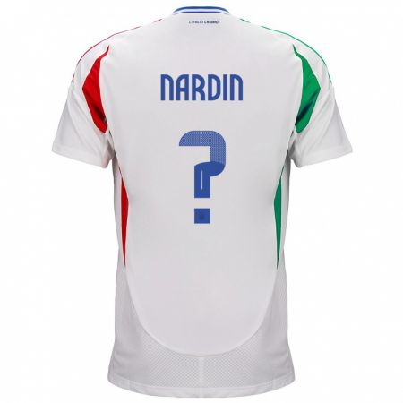 Kandiny Lapset Italia Federico Nardin #0 Valkoinen Vieraspaita 24-26 Lyhythihainen Paita T-Paita
