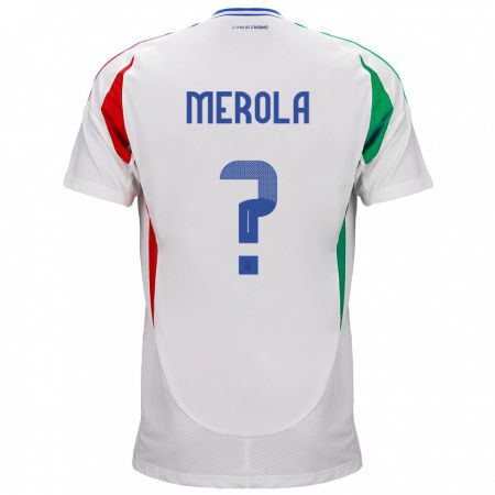 Kandiny Lapset Italia Antonio Stefano Merola #0 Valkoinen Vieraspaita 24-26 Lyhythihainen Paita T-Paita