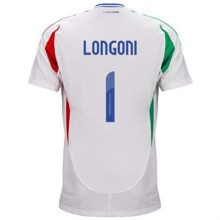 Kandiny Lapset Italia Alessandro Longoni #1 Valkoinen Vieraspaita 24-26 Lyhythihainen Paita T-Paita
