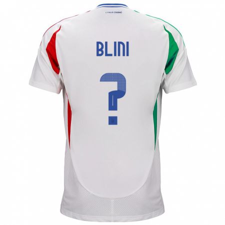 Kandiny Lapset Italia Oliver Blini #0 Valkoinen Vieraspaita 24-26 Lyhythihainen Paita T-Paita