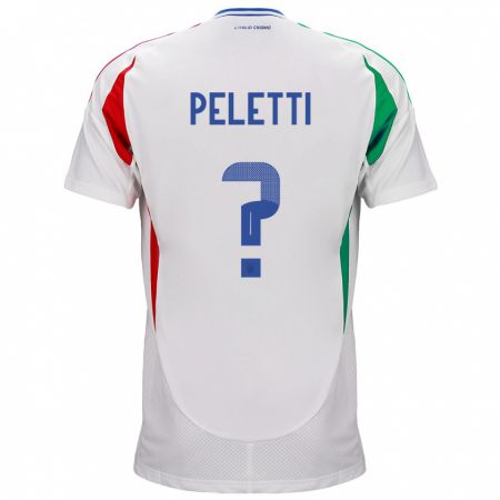 Kandiny Lapset Italia Lamberto Peletti #0 Valkoinen Vieraspaita 24-26 Lyhythihainen Paita T-Paita