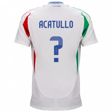 Kandiny Lapset Italia Cristian Acatullo #0 Valkoinen Vieraspaita 24-26 Lyhythihainen Paita T-Paita
