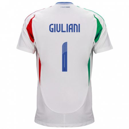Kandiny Lapset Italia Laura Giuliani #1 Valkoinen Vieraspaita 24-26 Lyhythihainen Paita T-Paita
