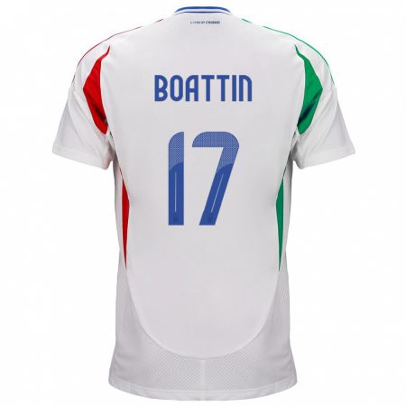 Kandiny Lapset Italia Lisa Boattin #17 Valkoinen Vieraspaita 24-26 Lyhythihainen Paita T-Paita