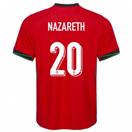 Kandiny Miesten Portugali Kika Nazareth #20 Punainen Kotipaita 24-26 Lyhythihainen Paita T-Paita