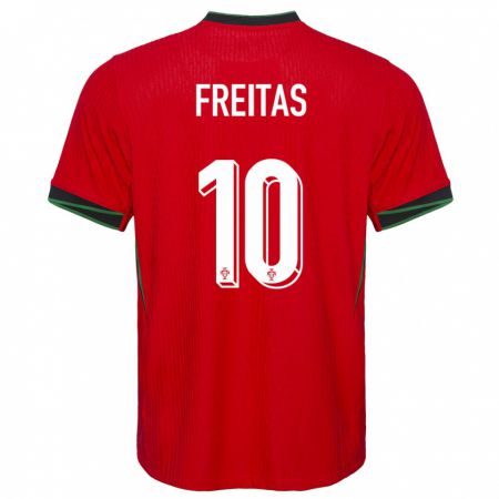 Kandiny Miesten Portugali Tiago Freitas #10 Punainen Kotipaita 24-26 Lyhythihainen Paita T-Paita