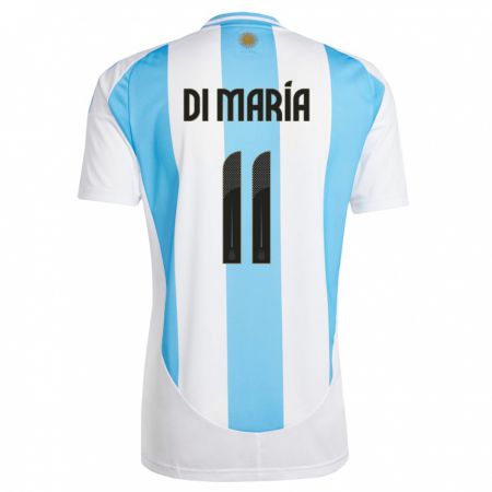 Kandiny Miesten Argentiina Angel Di Maria #11 Valkoinen Sininen Kotipaita 24-26 Lyhythihainen Paita T-Paita