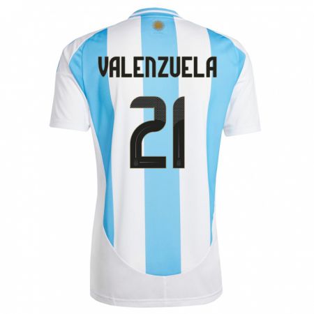 Kandiny Miesten Argentiina Fernando Valenzuela #21 Valkoinen Sininen Kotipaita 24-26 Lyhythihainen Paita T-Paita