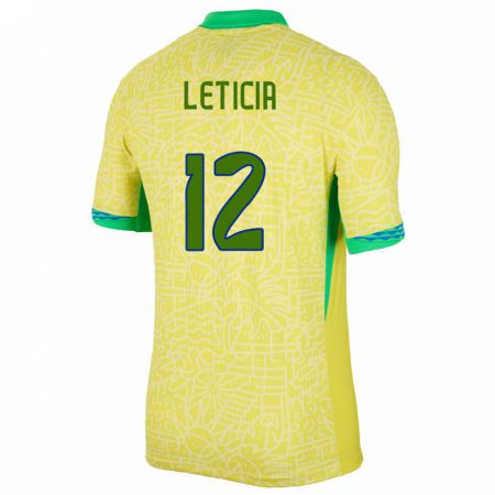 Kandiny Miesten Brasilia Leticia #12 Keltainen Kotipaita 24-26 Lyhythihainen Paita T-Paita
