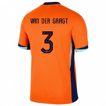 Kandiny Miesten Alankomaat Stefanie Van Der Gragt #3 Oranssi Kotipaita 24-26 Lyhythihainen Paita T-Paita