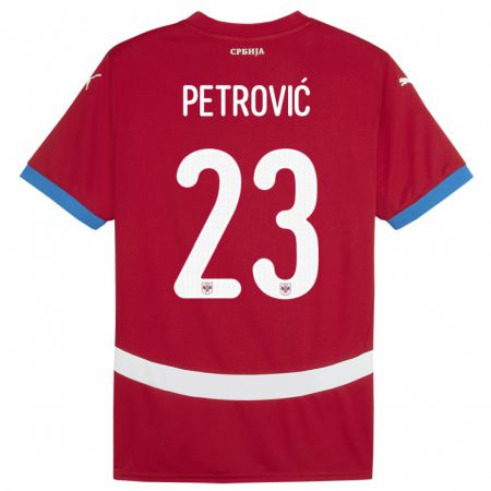 Kandiny Miesten Serbia Jovana Petrovic #23 Punainen Kotipaita 24-26 Lyhythihainen Paita T-Paita
