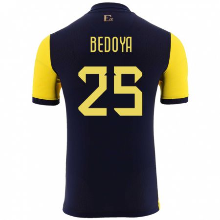 Kandiny Miesten Ecuador Jaydah Bedoya #25 Keltainen Kotipaita 24-26 Lyhythihainen Paita T-Paita