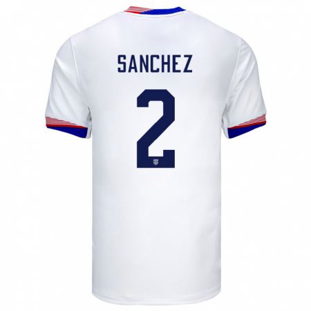 Kandiny Miesten Yhdysvallat Ashley Sanchez #2 Valkoinen Kotipaita 24-26 Lyhythihainen Paita T-Paita