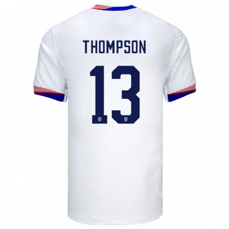 Kandiny Miesten Yhdysvallat Alyssa Thompson #13 Valkoinen Kotipaita 24-26 Lyhythihainen Paita T-Paita