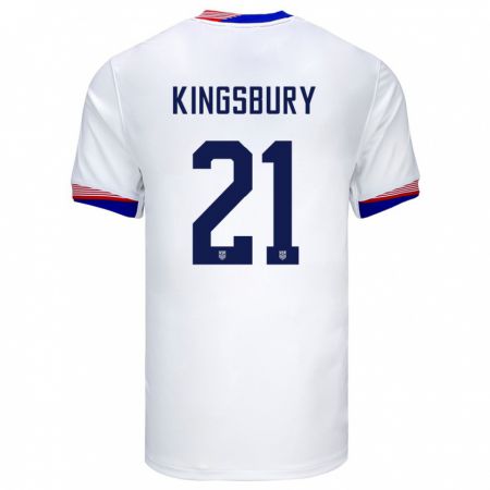 Kandiny Miesten Yhdysvallat Aubrey Kingsbury #21 Valkoinen Kotipaita 24-26 Lyhythihainen Paita T-Paita