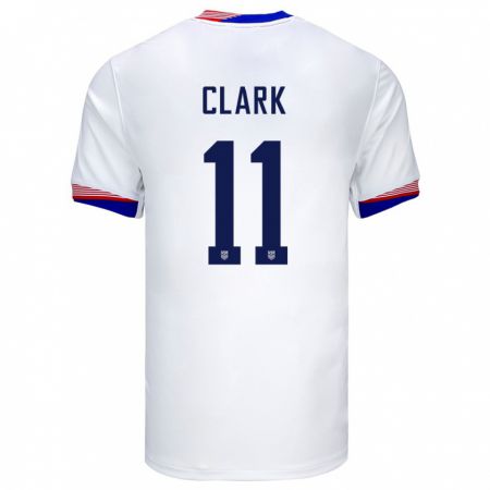 Kandiny Miesten Yhdysvallat Caden Clark #11 Valkoinen Kotipaita 24-26 Lyhythihainen Paita T-Paita
