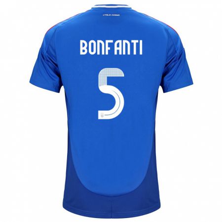 Kandiny Miesten Italia Giovanni Bonfanti #5 Sininen Kotipaita 24-26 Lyhythihainen Paita T-Paita