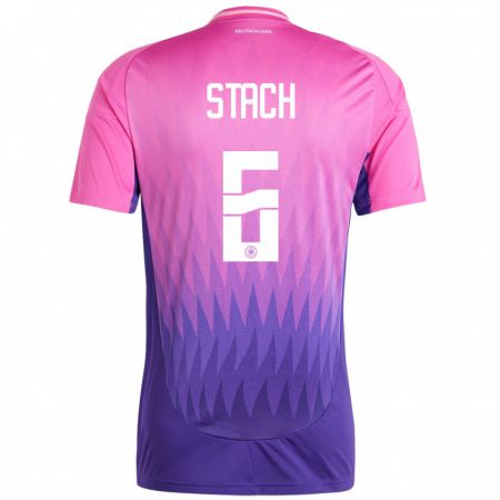 Kandiny Miesten Saksa Anton Stach #6 Vaaleanpunainen Violetti Vieraspaita 24-26 Lyhythihainen Paita T-Paita