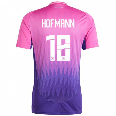 Kandiny Miesten Saksa Jonas Hofmann #18 Vaaleanpunainen Violetti Vieraspaita 24-26 Lyhythihainen Paita T-Paita
