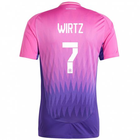 Kandiny Miesten Saksa Florian Wirtz #7 Vaaleanpunainen Violetti Vieraspaita 24-26 Lyhythihainen Paita T-Paita