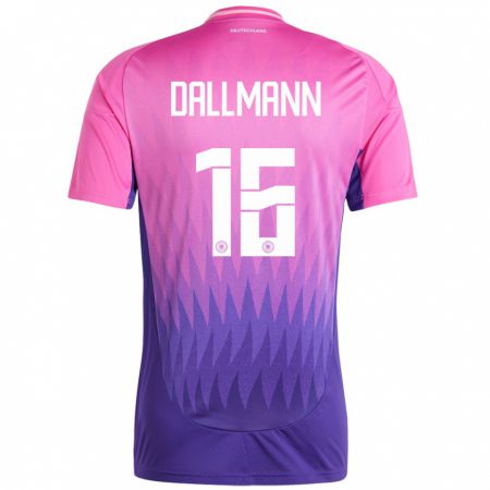 Kandiny Miesten Saksa Linda Dallmann #16 Vaaleanpunainen Violetti Vieraspaita 24-26 Lyhythihainen Paita T-Paita