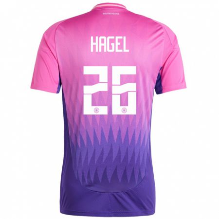 Kandiny Miesten Saksa Chantal Hagel #26 Vaaleanpunainen Violetti Vieraspaita 24-26 Lyhythihainen Paita T-Paita