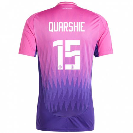 Kandiny Miesten Saksa Joshua Quarshie #15 Vaaleanpunainen Violetti Vieraspaita 24-26 Lyhythihainen Paita T-Paita