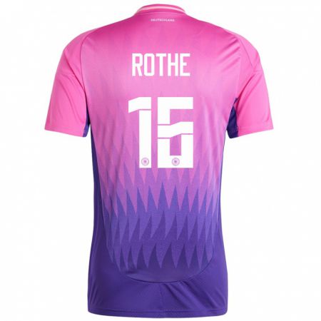 Kandiny Miesten Saksa Tom Rothe #16 Vaaleanpunainen Violetti Vieraspaita 24-26 Lyhythihainen Paita T-Paita