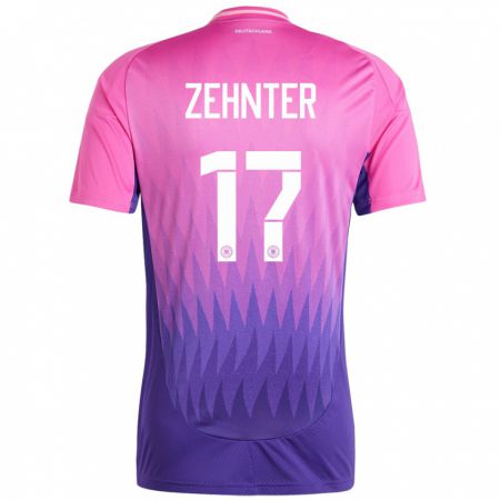 Kandiny Miesten Saksa Aaron Zehnter #17 Vaaleanpunainen Violetti Vieraspaita 24-26 Lyhythihainen Paita T-Paita