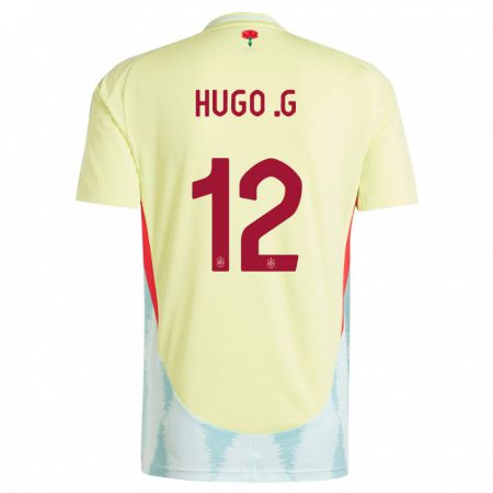 Kandiny Miesten Espanja Hugo Guillamon #12 Keltainen Vieraspaita 24-26 Lyhythihainen Paita T-Paita