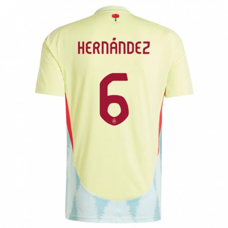 Kandiny Miesten Espanja Gerard Hernandez #6 Keltainen Vieraspaita 24-26 Lyhythihainen Paita T-Paita