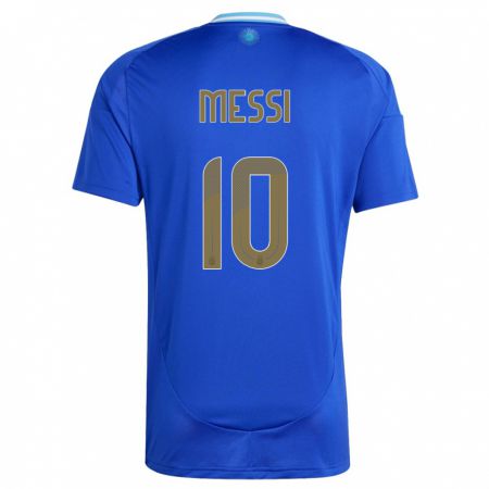 Kandiny Miesten Argentiina Lionel Messi #10 Sininen Vieraspaita 24-26 Lyhythihainen Paita T-Paita