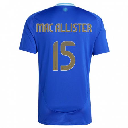 Kandiny Miesten Argentiina Alexis Mac Allister #15 Sininen Vieraspaita 24-26 Lyhythihainen Paita T-Paita