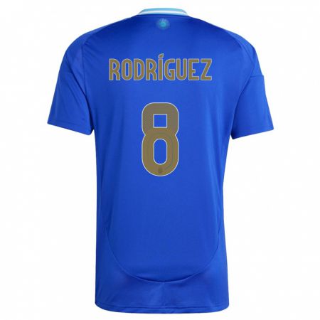 Kandiny Miesten Argentiina Agustin Rodriguez #8 Sininen Vieraspaita 24-26 Lyhythihainen Paita T-Paita