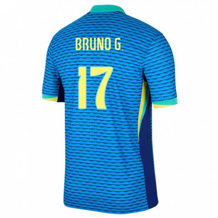 Kandiny Miesten Brasilia Bruno Guimaraes #17 Sininen Vieraspaita 24-26 Lyhythihainen Paita T-Paita