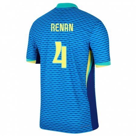 Kandiny Miesten Brasilia Robert Renan #4 Sininen Vieraspaita 24-26 Lyhythihainen Paita T-Paita